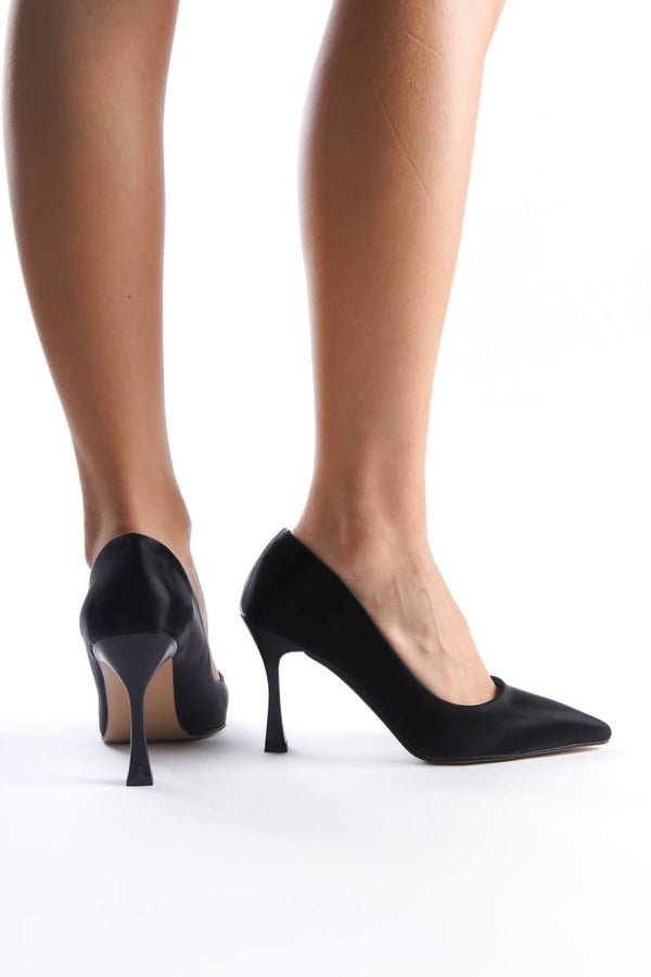 Scarpax Jessica Kadın Siyah Saten Stiletto