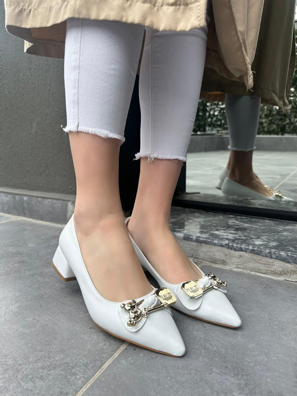 Scarpax Jies Beyaz Topuklu Ayakkabı