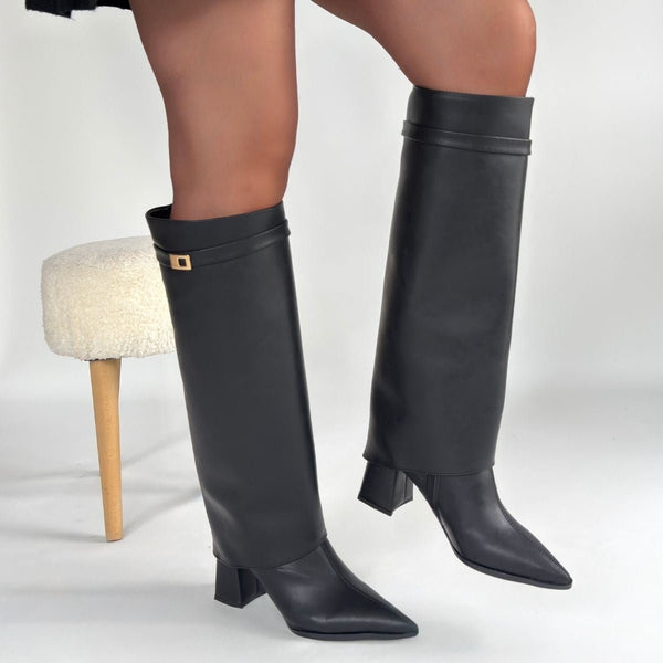 Scarpax Jike Siyah Cilt Tak Çıkar Çizme