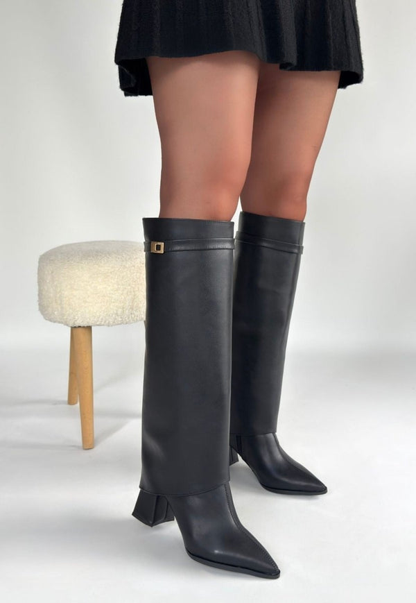 Scarpax Jike Siyah Cilt Tak Çıkar Çizme