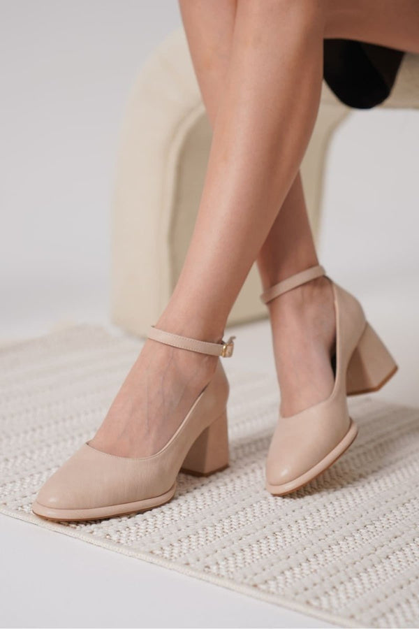 Scarpax Josephine Kadın Mat Nude Topuklu Ayakkabı