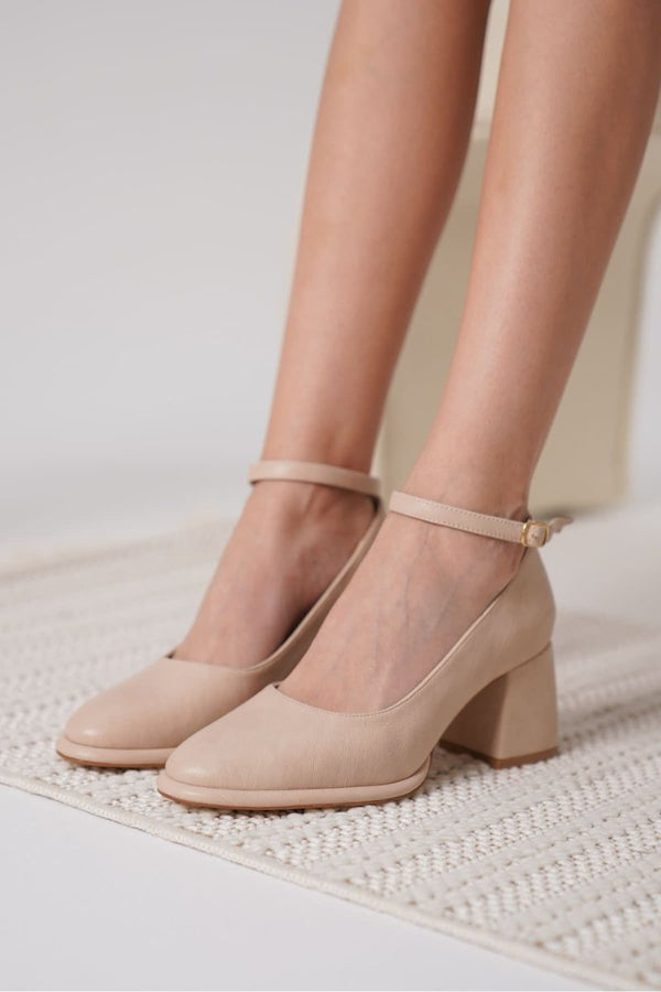 Scarpax Josephine Kadın Mat Nude Topuklu Ayakkabı