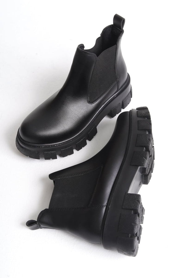 Scarpax Julia Kadın Siyah Günlük Lastikli Bot