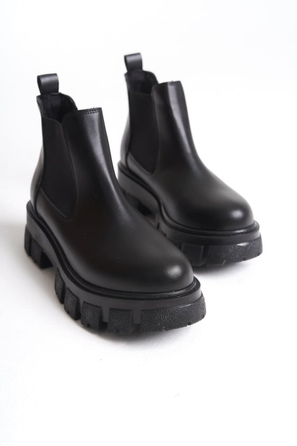 Scarpax Julia Kadın Siyah Günlük Lastikli Bot