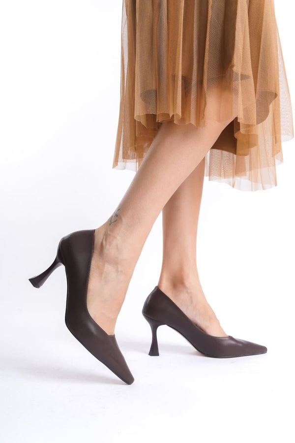 Scarpax Cordelia Kadın Mat Acı Kahve Stiletto