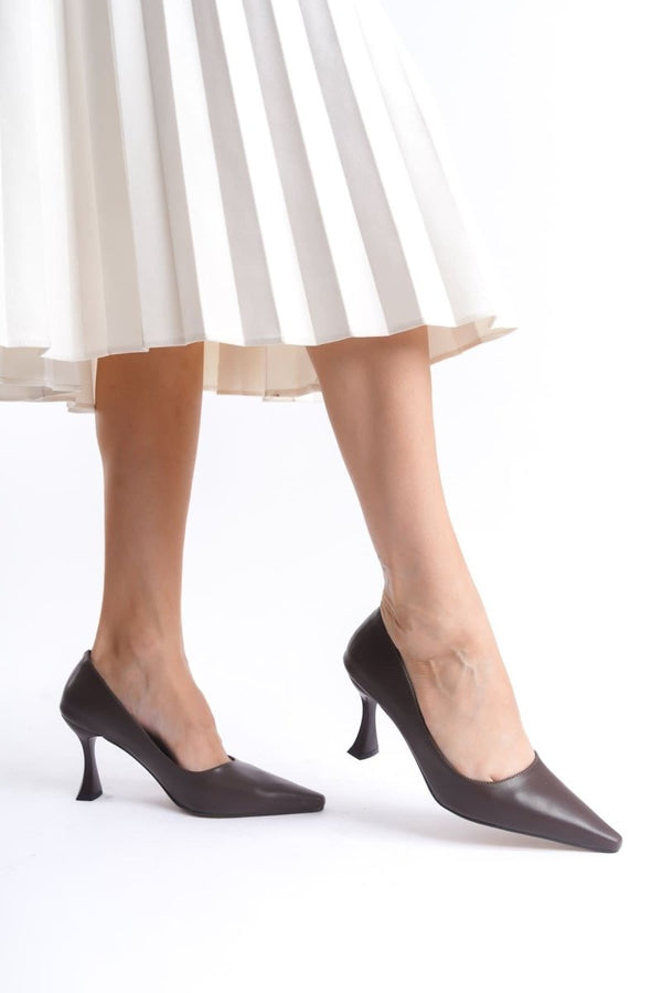 Scarpax Cordelia Kadın Mat Acı Kahve Stiletto