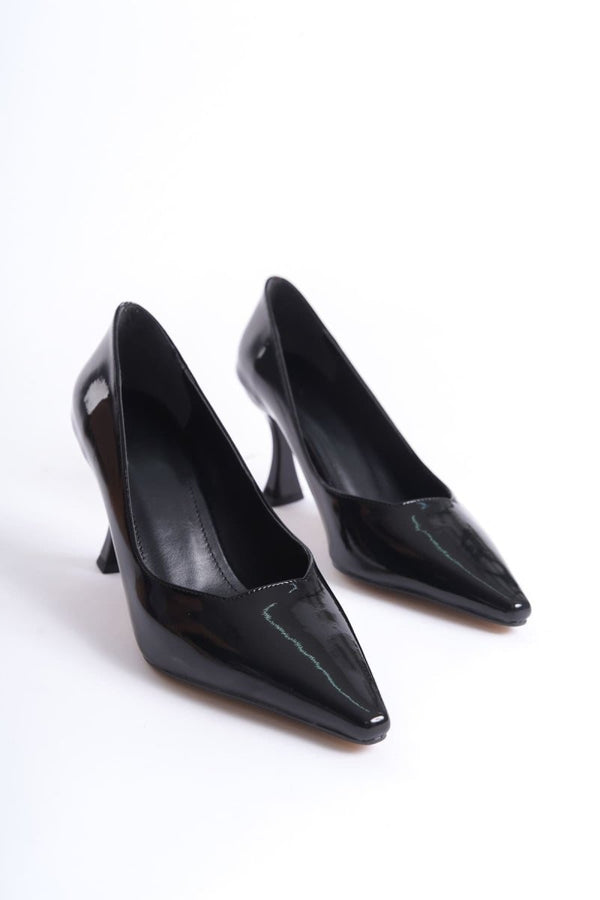 Scarpax Cordelia Kadın Siyah Rugan Stiletto