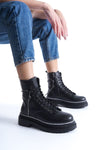Scarpax Karma Özel Tasarım Kışlık Siyah Kalın Tabanlı Kadın Bot