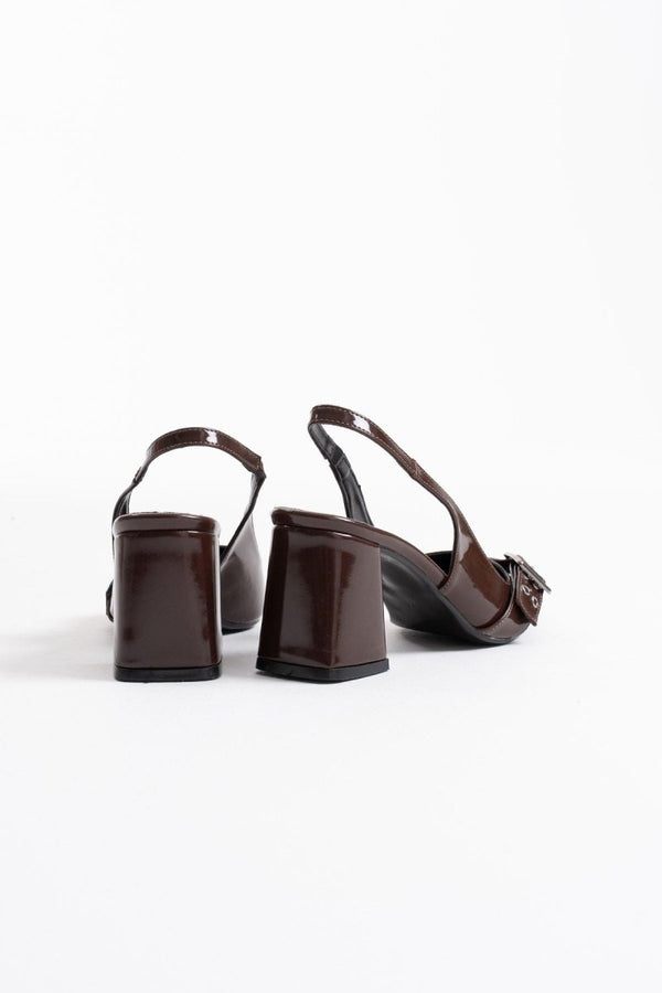 Scarpax Keira Acı Kahve Rugan Kadın Topuklu Ayakkabı