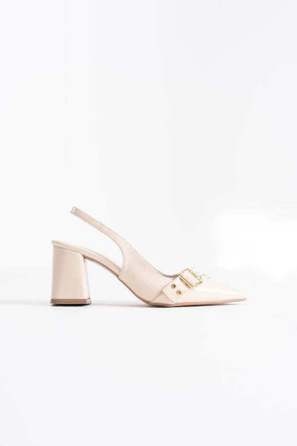 Scarpax Keira Bej Rugan Kadın Topuklu Ayakkabı