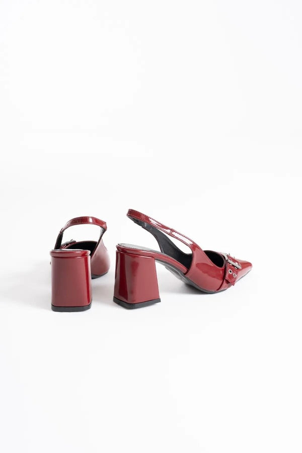 Scarpax Keira Bordo Rugan Kadın Topuklu Ayakkabı