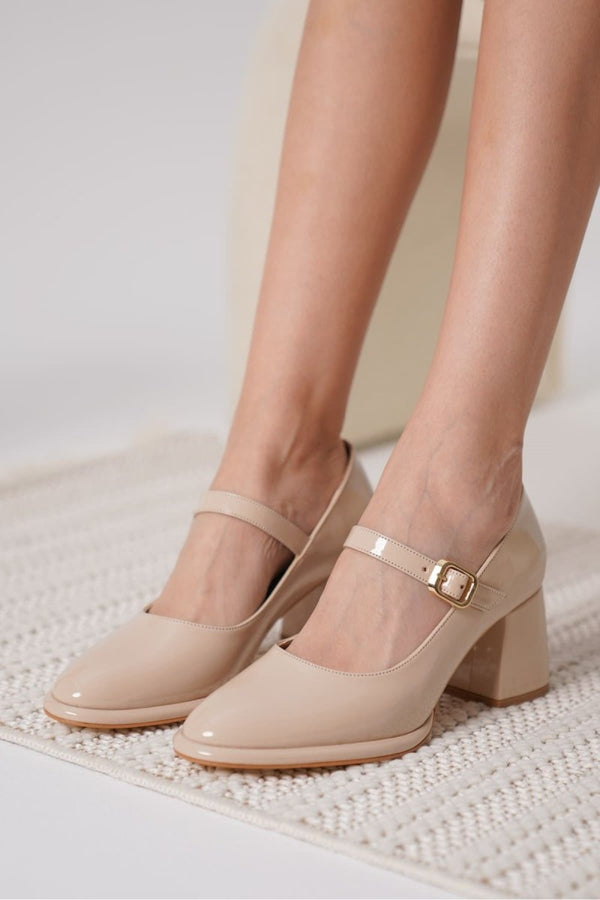 Scarpax Kelly Nude Rugan Kadın Topuklu Ayakkabı