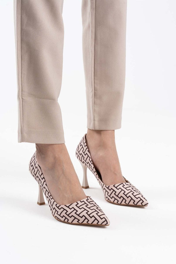 Scarpax Kelsey Kadın Bej Desenli Stiletto