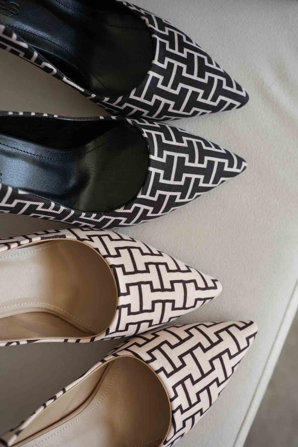 Scarpax Kelsey Kadın Siyah Desenli Stiletto