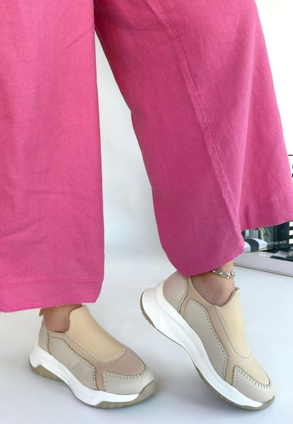 Scarpax Kendy Bej Cilt Spor Ayakkabı