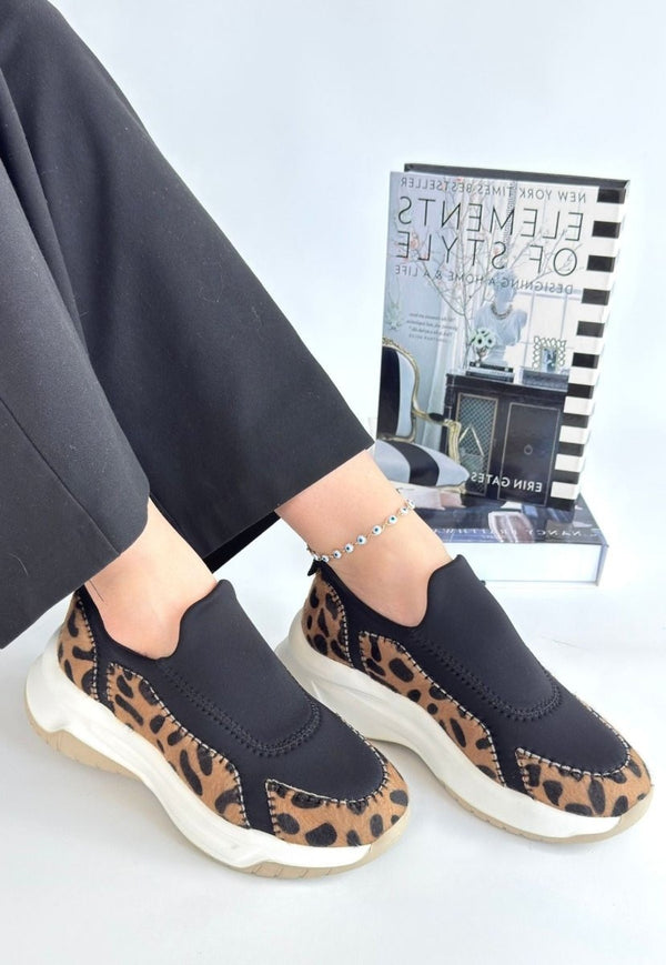 Scarpax Kendy Leopar Nubuk Spor Ayakkabı