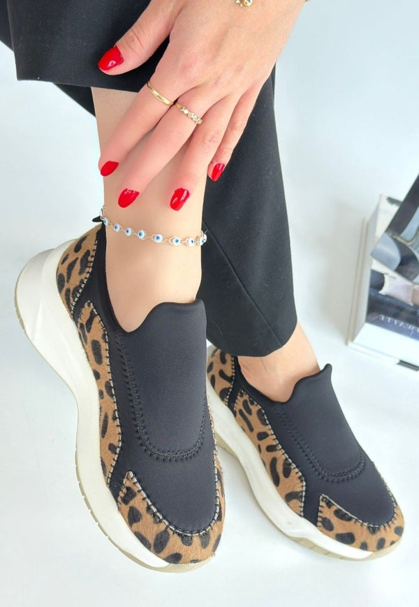 Scarpax Kendy Leopar Nubuk Spor Ayakkabı