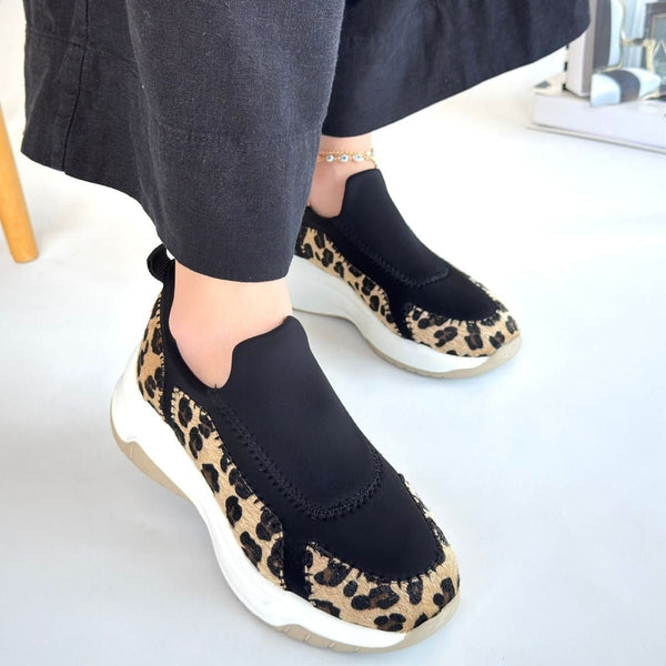 Scarpax Kendy Leopar Süet Spor Ayakkabı