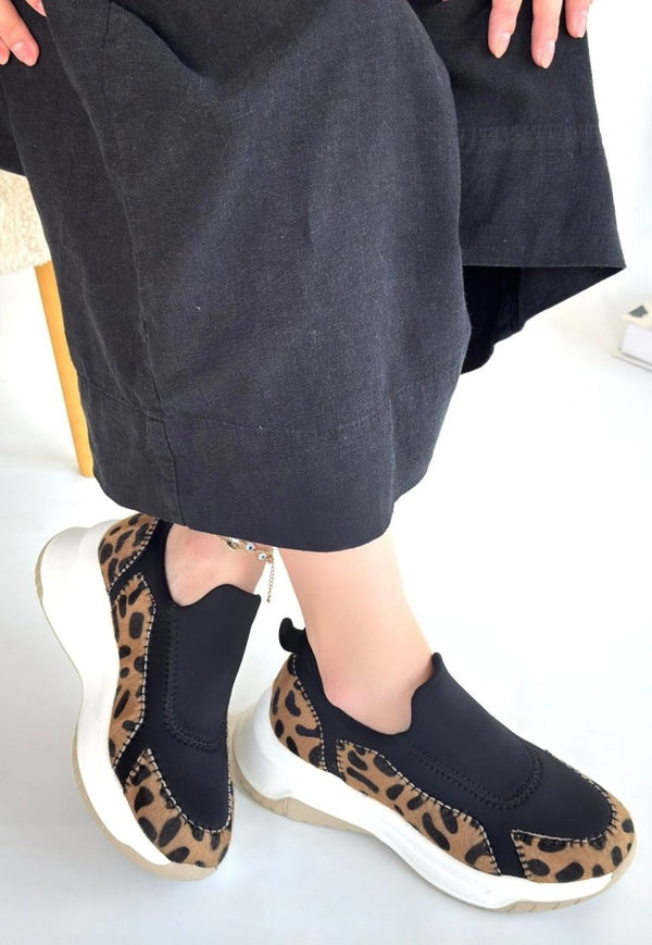 Scarpax Kendy Leopar Süet Spor Ayakkabı