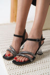 Scarpax Kendy Siyah Taşlı Kadın Topuklu Sandalet