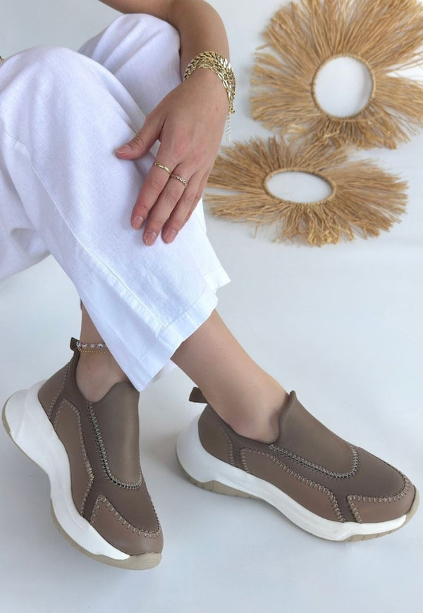 Scarpax Kendy Vizon Cilt Spor Ayakkabı