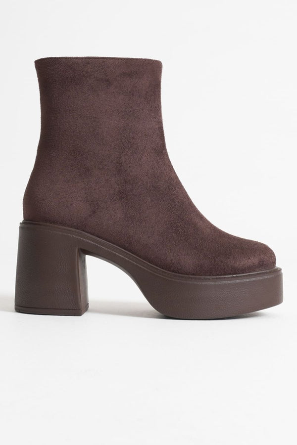 Scarpax Keti Kadın Acı Kahve Süet Topuklu Bot
