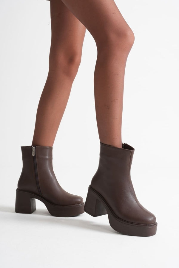 Scarpax Keti Kadın Acı Kahve Topuklu Bot