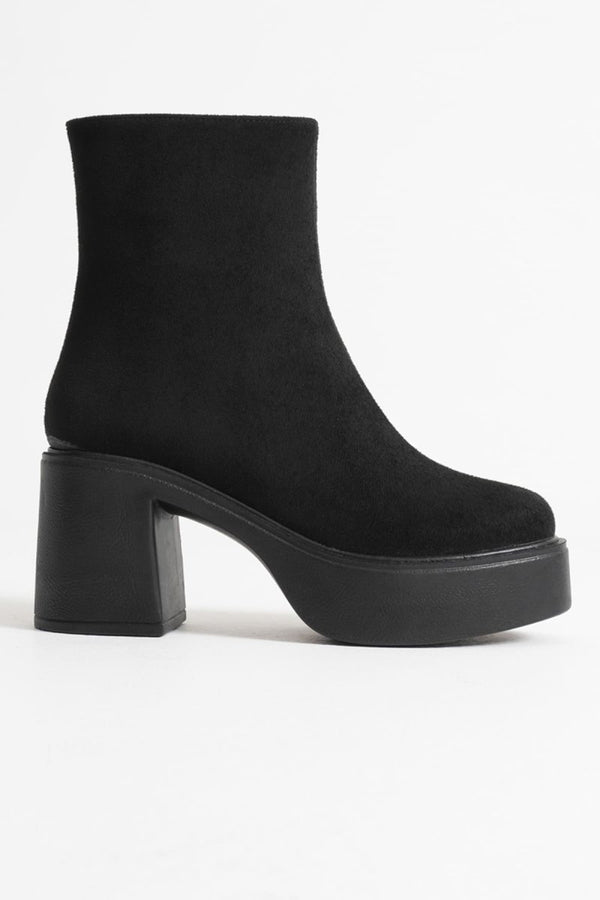 Scarpax Keti Kadın Siyah Süet Topuklu Bot