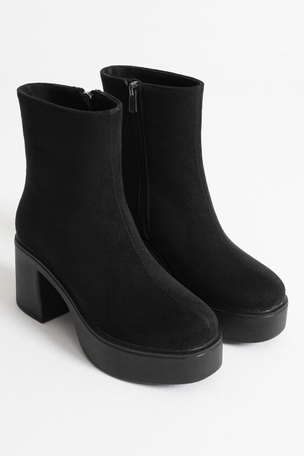Scarpax Keti Kadın Siyah Süet Topuklu Bot