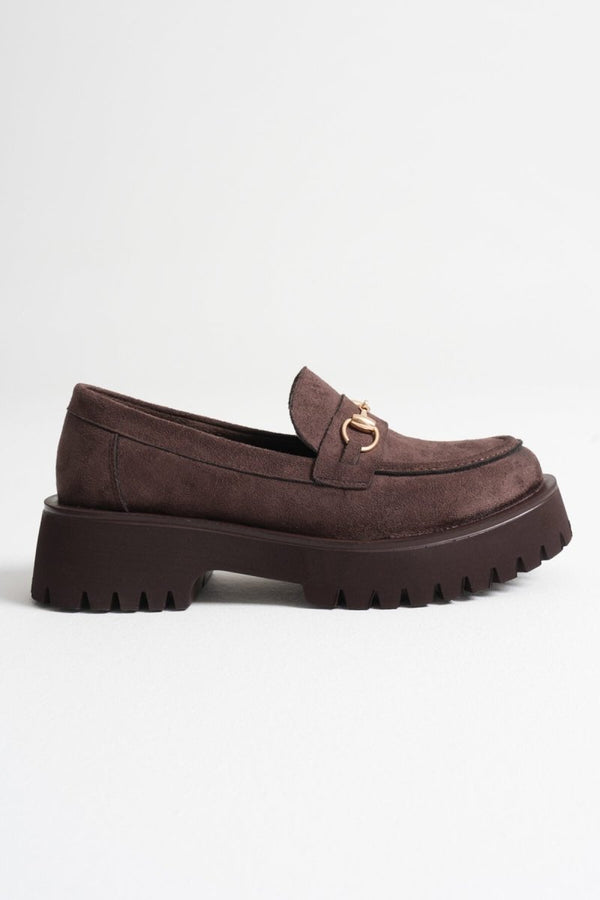 Scarpax Lara Toka Detaylı Acı Kahve Süet Günlük Loafer Ayakkabı