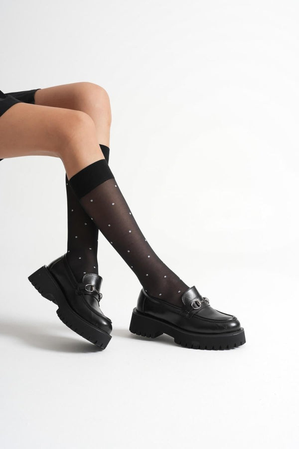 Scarpax Lara Toka Detaylı Siyah Günlük Loafer Ayakkabı