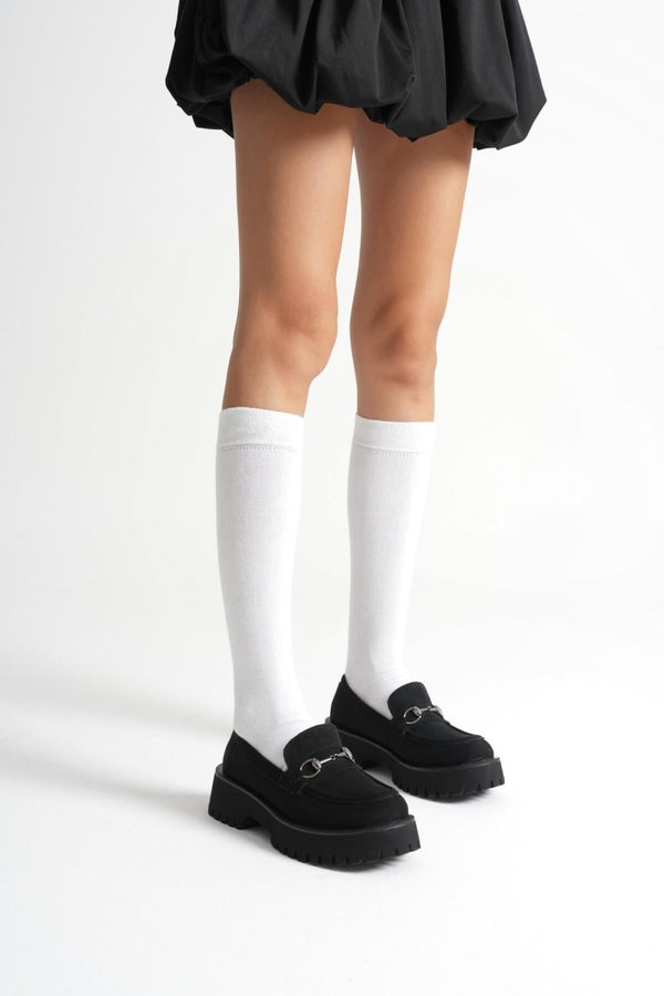 Scarpax Lara Toka Detaylı Siyah Süet Günlük Loafer Ayakkabı