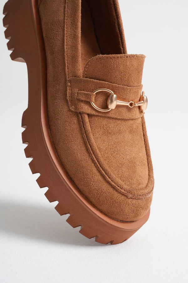 Scarpax Lara Toka Detaylı Taba Süet Günlük Loafer Ayakkabı