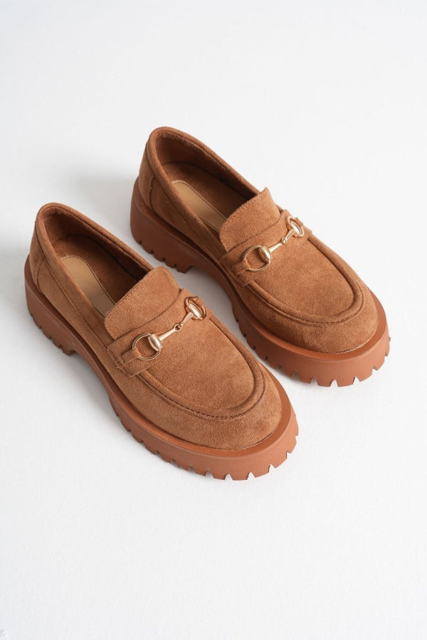 Scarpax Lara Toka Detaylı Taba Süet Günlük Loafer Ayakkabı