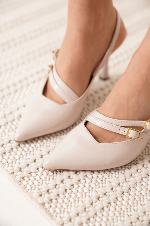 Scarpax Lenora Kadın Bej Rugan Topuklu Ayakkabı