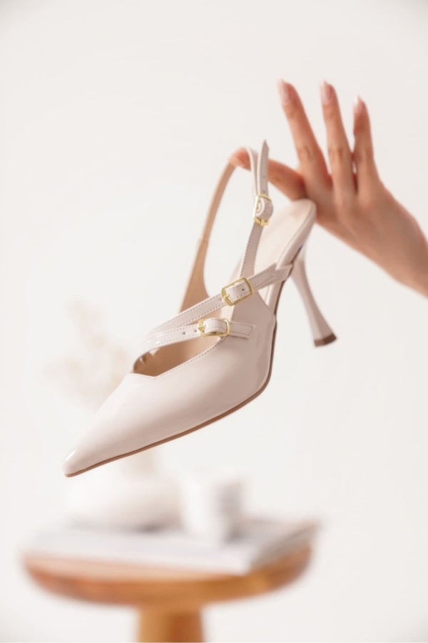 Scarpax Lenora Kadın Bej Rugan Topuklu Ayakkabı