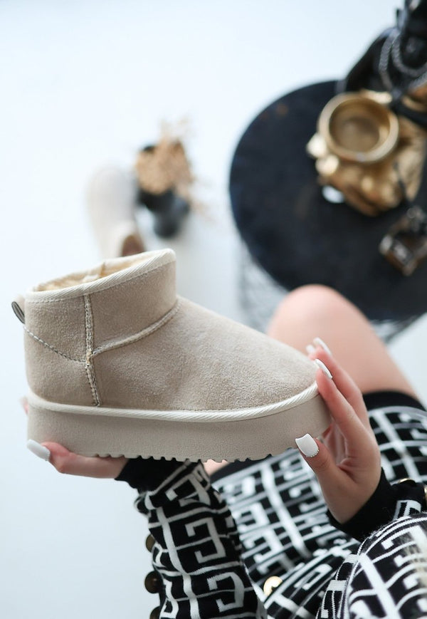 Scarpax Linne Bej Süet Bot