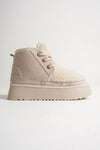 Scarpax Loana Kadın Kürklü Bej Kışlık Kalın Tabanlı Bot