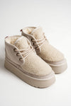 Scarpax Loana Kadın Kürklü Bej Kışlık Kalın Tabanlı Bot
