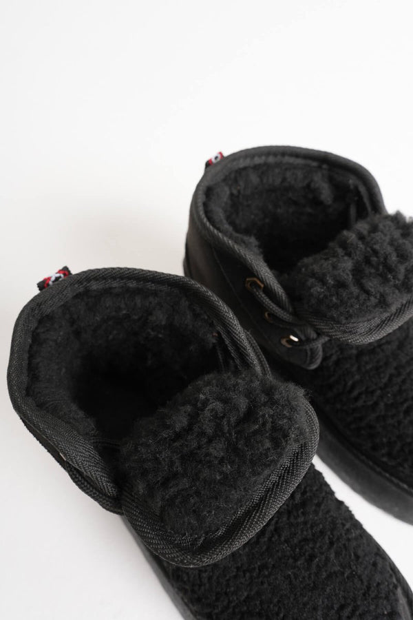 Scarpax Loana Siyah Kürklü Kadın Kışlık Kalın Tabanlı Bot