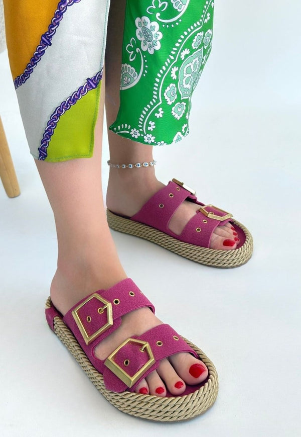 Scarpax Loera Pemba Nubuk Çift Tokalı Terlik