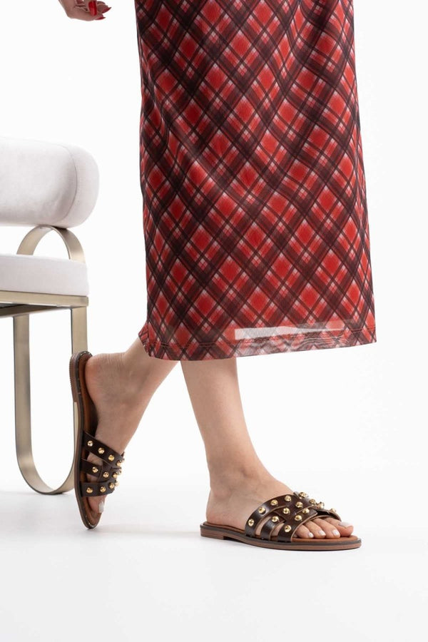 Scarpax Loose Acı Kahve Hakiki Deri Terlik