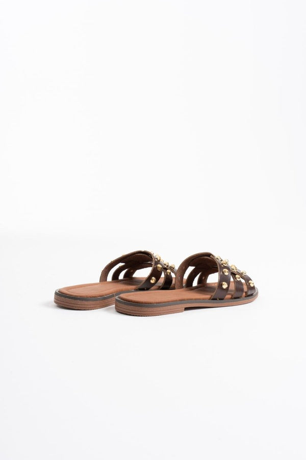 Scarpax Loose Acı Kahve Hakiki Deri Terlik