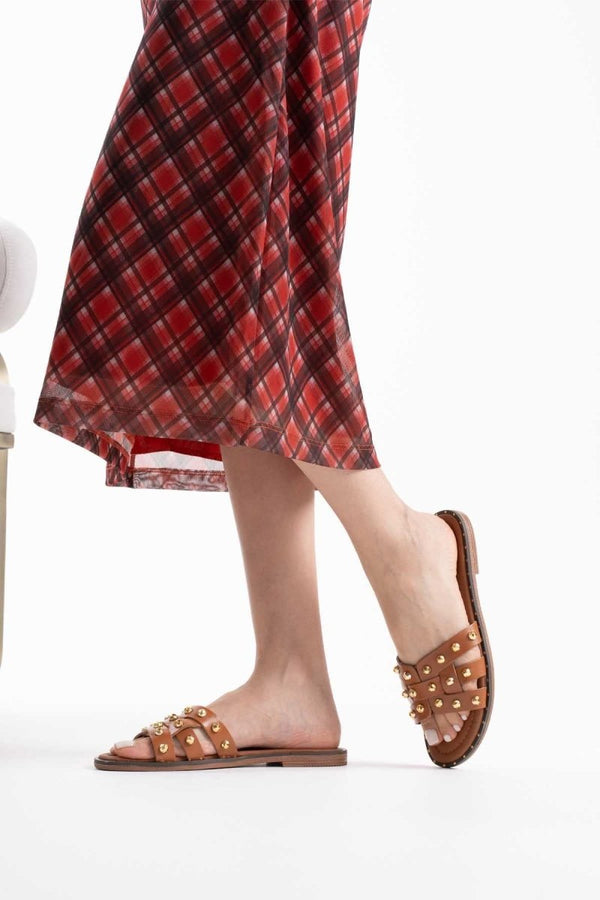 Scarpax Loose Taba Hakiki Deri Terlik