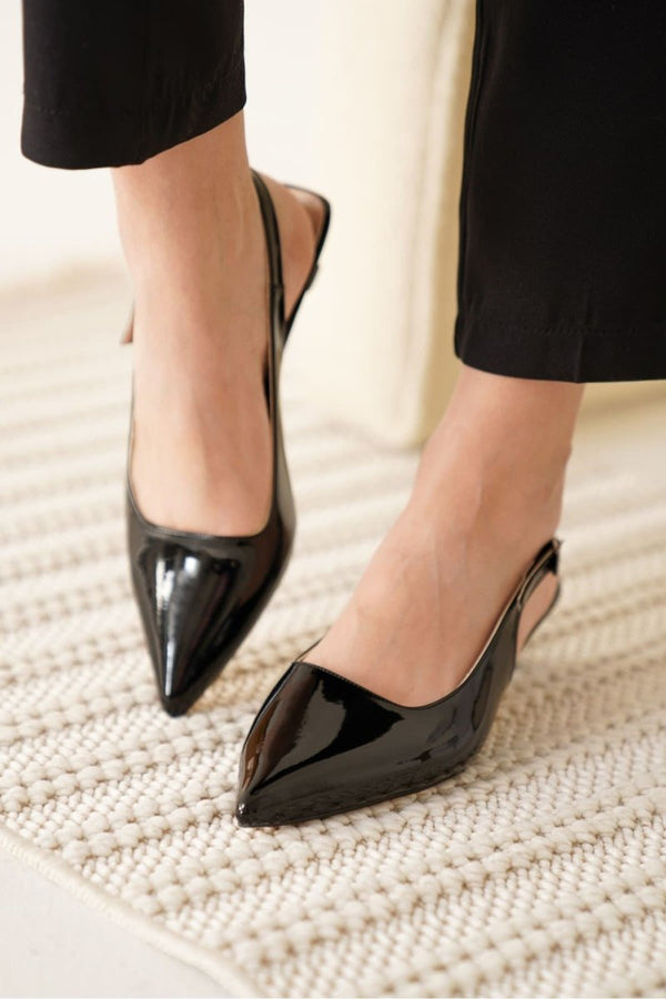 Scarpax Maried Siyah Rugan Kadın Ayakkabı