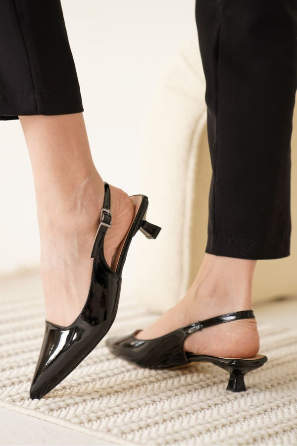 Scarpax Maried Siyah Rugan Kadın Ayakkabı