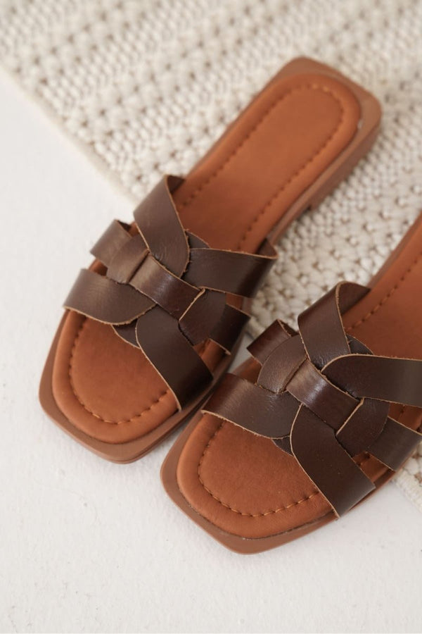 Scarpax Marlen Acı Kahve Hakiki Deri Terlik