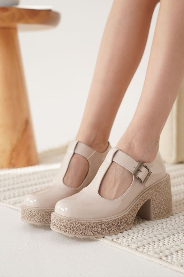 Scarpax Mathilda Kadın Bej Rugan Günlük Ayakkabı