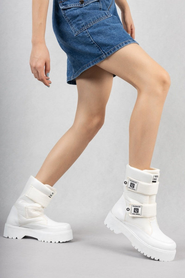 Scarpax Miah Beyaz Rugan Kar Bot - TR SCARPAX