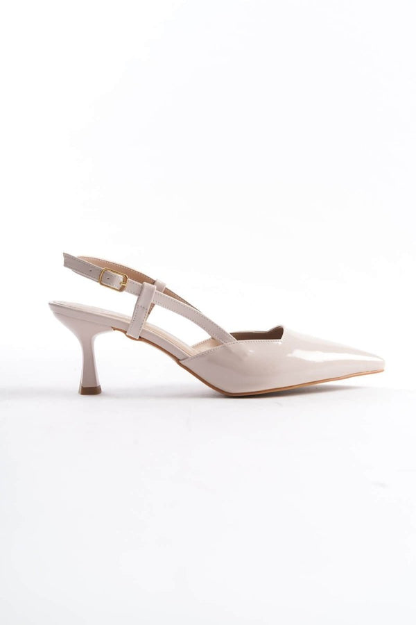 Scarpax Mira Kadın Bej Rugan Topuklu Ayakkabı